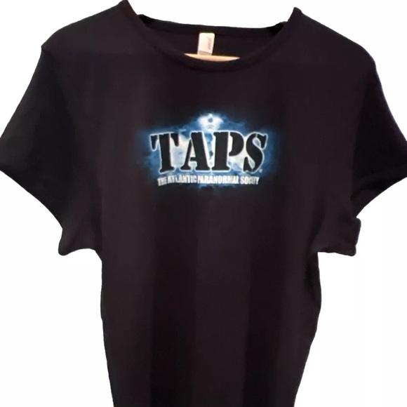 Vintage Anvil Tag TAPS The Atlantic Paranormal Society Blue Woman Shirt 2X - Picture 2 of 10